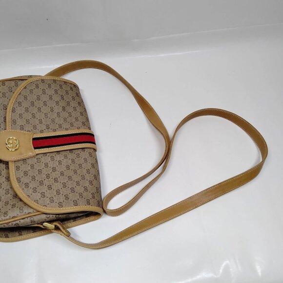 Authentic Gucci Shoulder Bag Sherry Line Brown PVC mn424-120625 - Picture 7 of 16